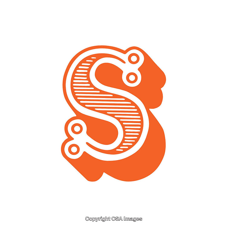 Stylish Orange Letter S Icon With Artistic Design