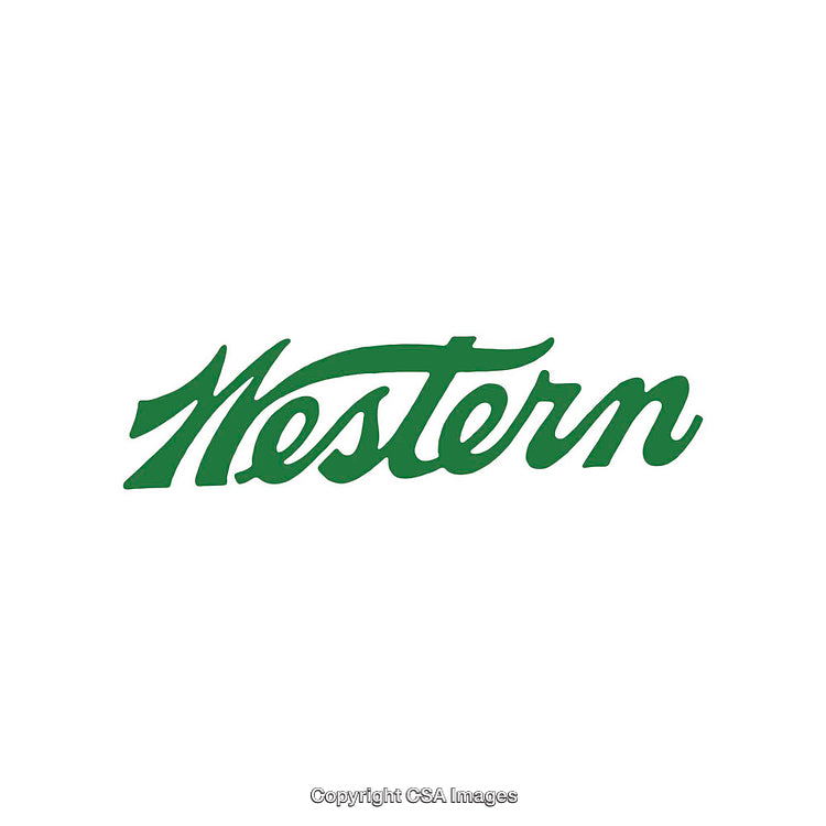 Stylized Western Text Design in Green on White Background