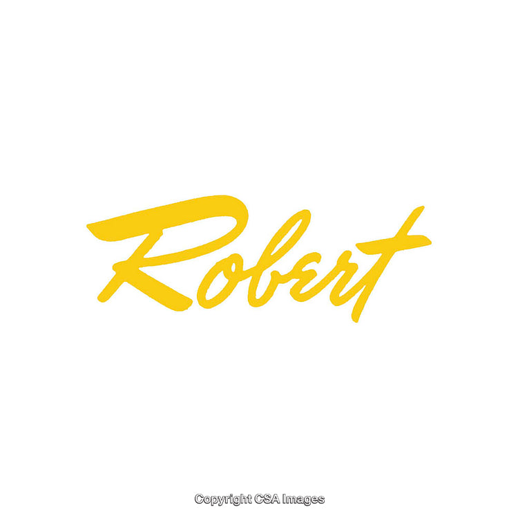 Yellow Cursive Text Design on a White Background