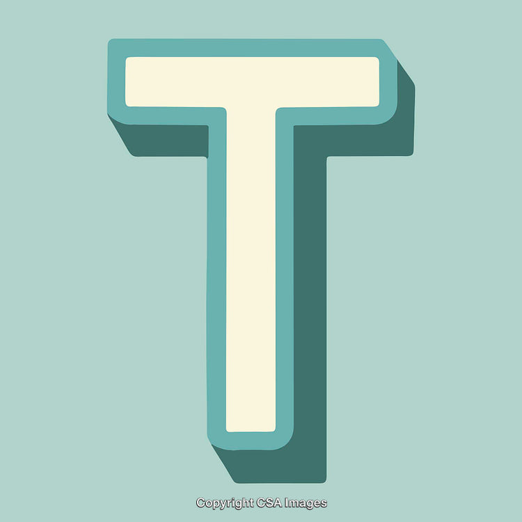 Stylized Letter T Against a Pastel Colored Background
