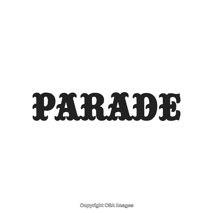 Decorative Bold Lettering Displaying the Word 'Parade'