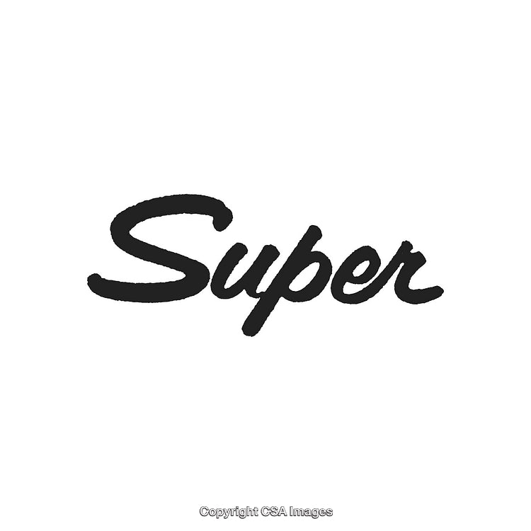 Elegant Black 'Super' Text on White Background in a Modern Script Font