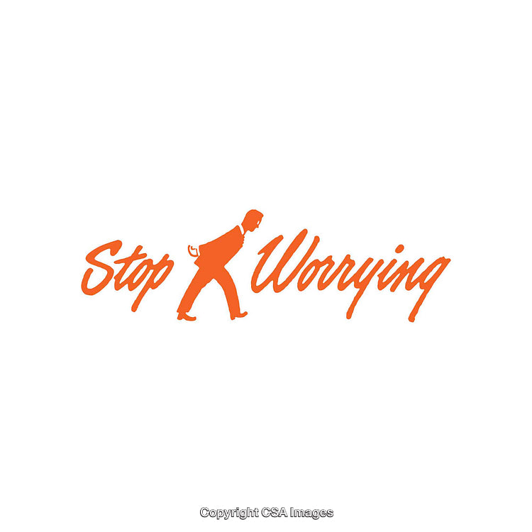 Motivational Slogan Depicting Positivity and Overcoming Worries with Stylish Illustration