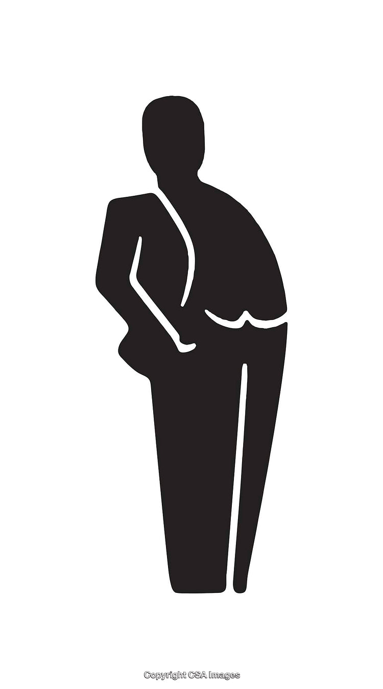 Black Silhouette Icon of Person Experiencing Discomfort or Pain