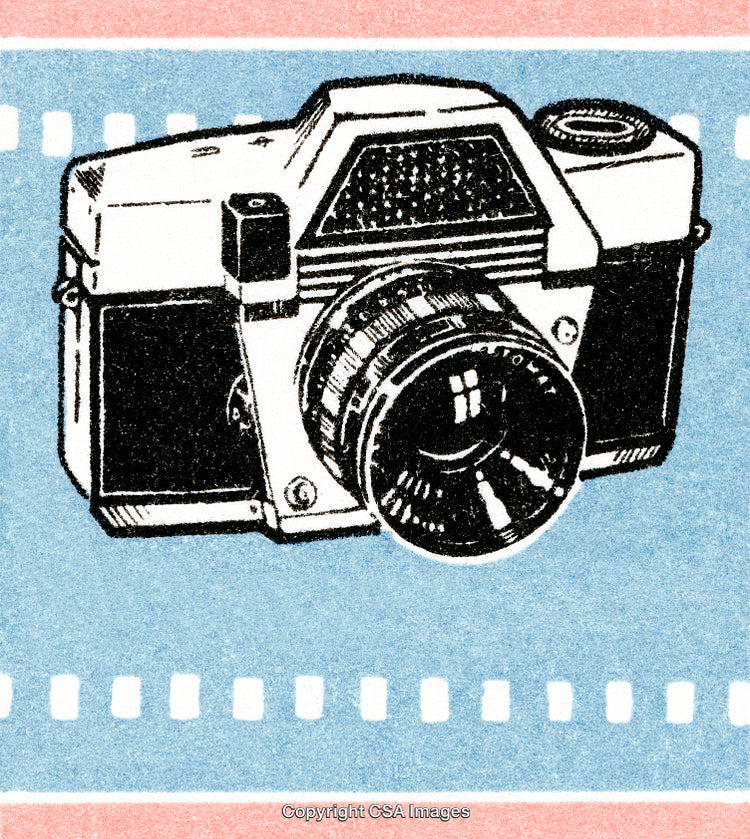 Retro Film Camera Illustration with Vintage Style and Artistic Background