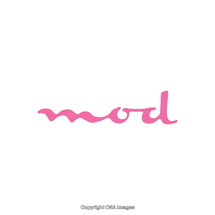 Stylized Pink Handwritten Word with Minimalist Aesthetic on White Background