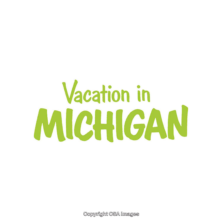 Green Typography Highlighting Michigan for Vacation Promotions