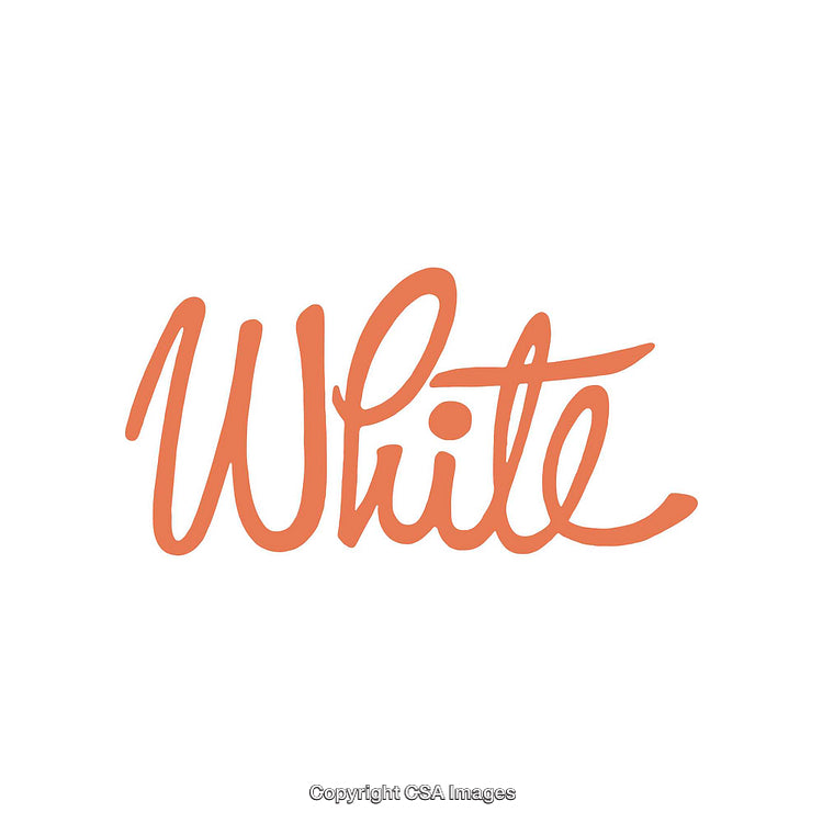 Stylish Orange Handwritten 'White' Text on Minimalist Background