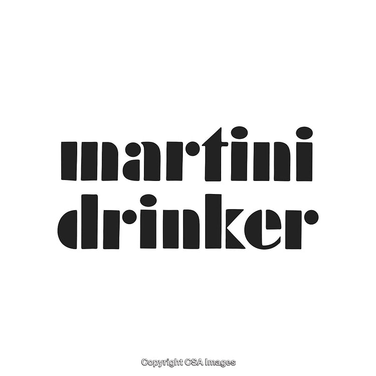 Modern Typography Design Featuring Martini Drinker Text in Bold Black Font
