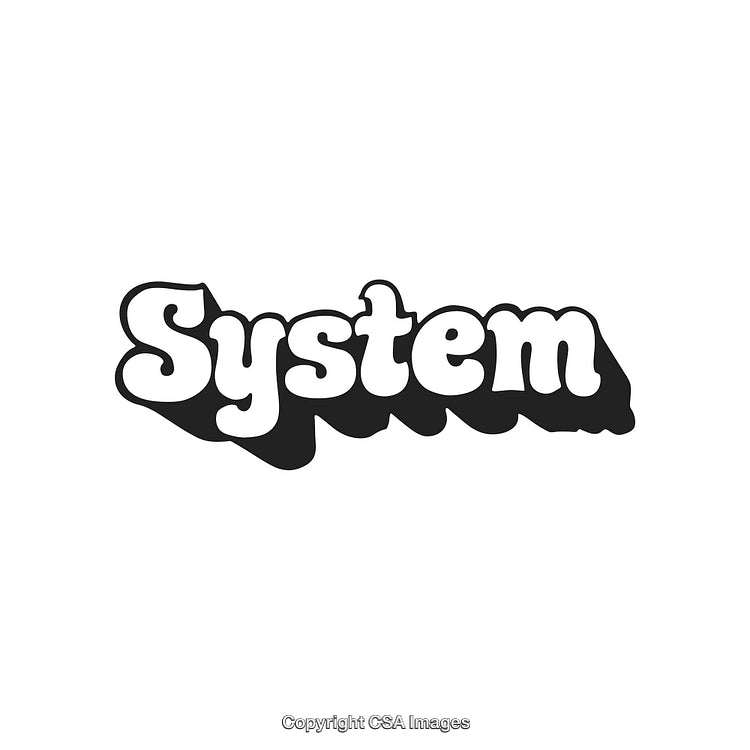 Retro Styled Bold Font Logo with Shadow Effect on White Background