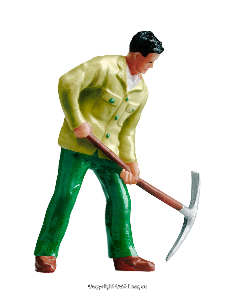 Colorful Plastic Toy Figure Holding a Pickaxe for Creative Play