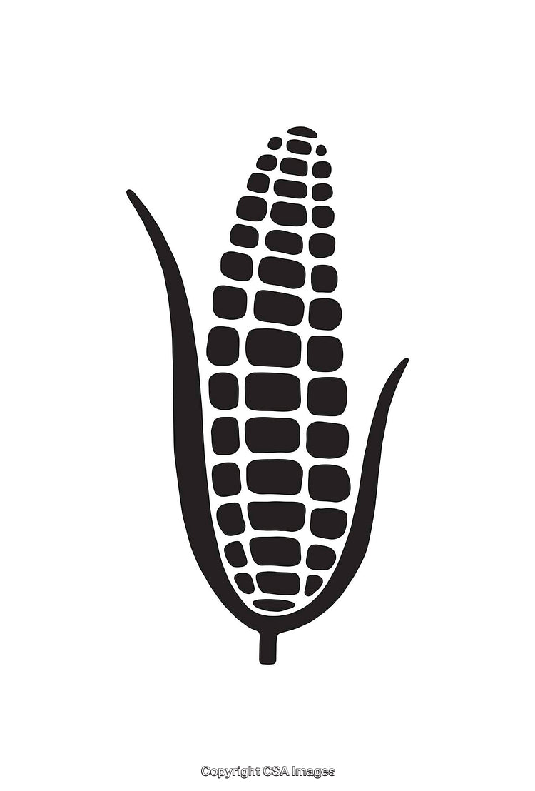 Black and White Corn Icon with Simplistic Design