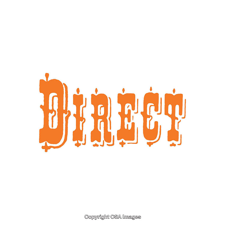 Orange Western Style Font Illustration on White Background