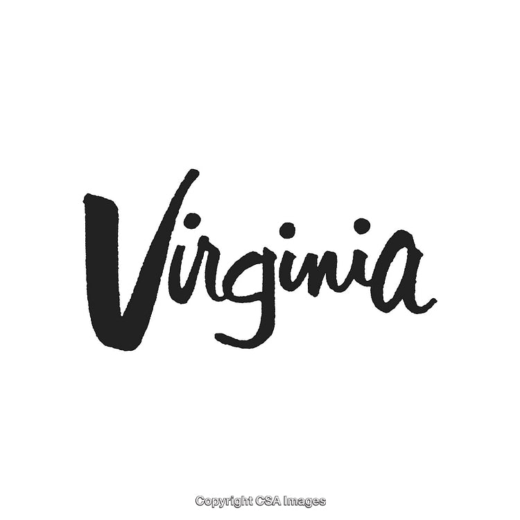 Handwritten Script of the Word Virginia in Stylish Black Ink
