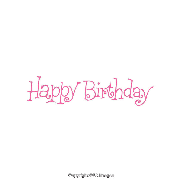 Elegant Pink Happy Birthday Message In Stylish Typeface on White Background