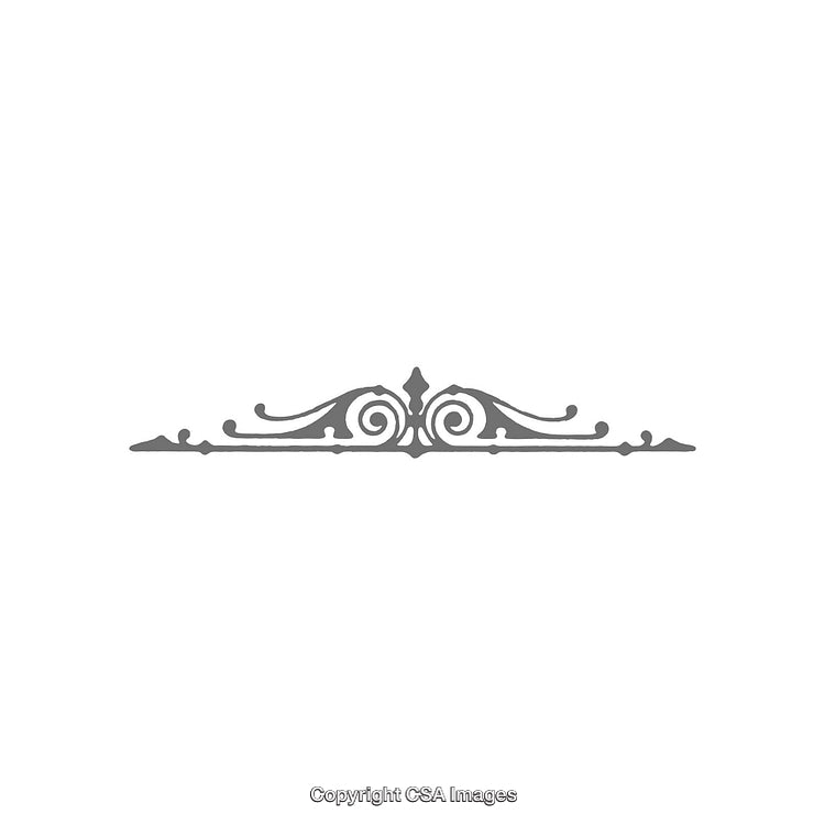 Elegant Vintage Floral Divider Design Isolated on White Background