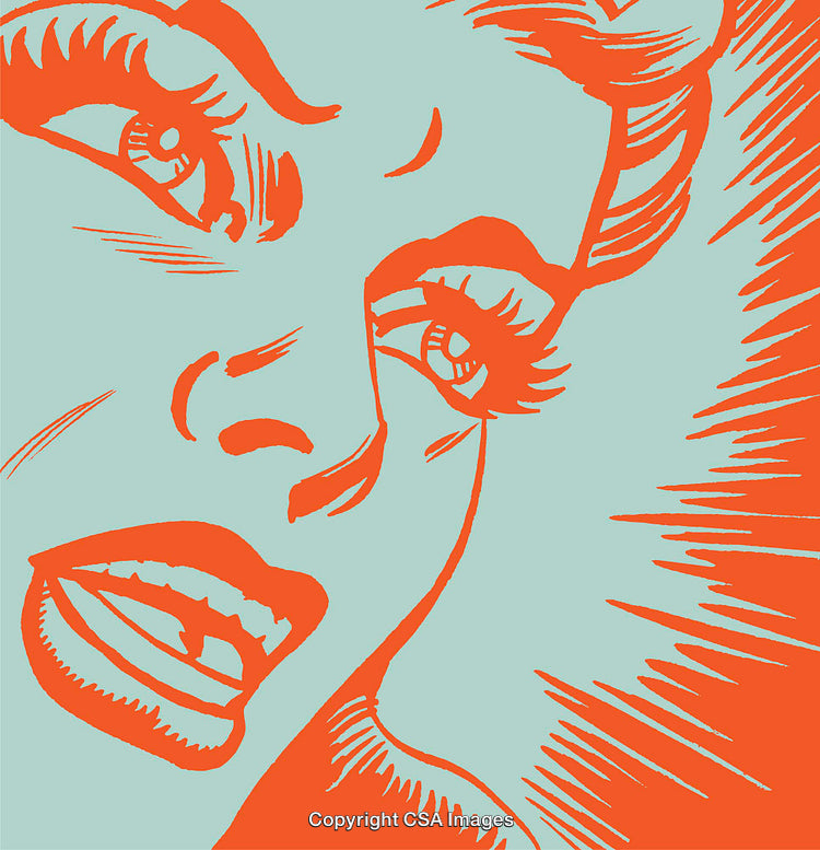 Surprised Expression in Pop Art Style with Bold Colors