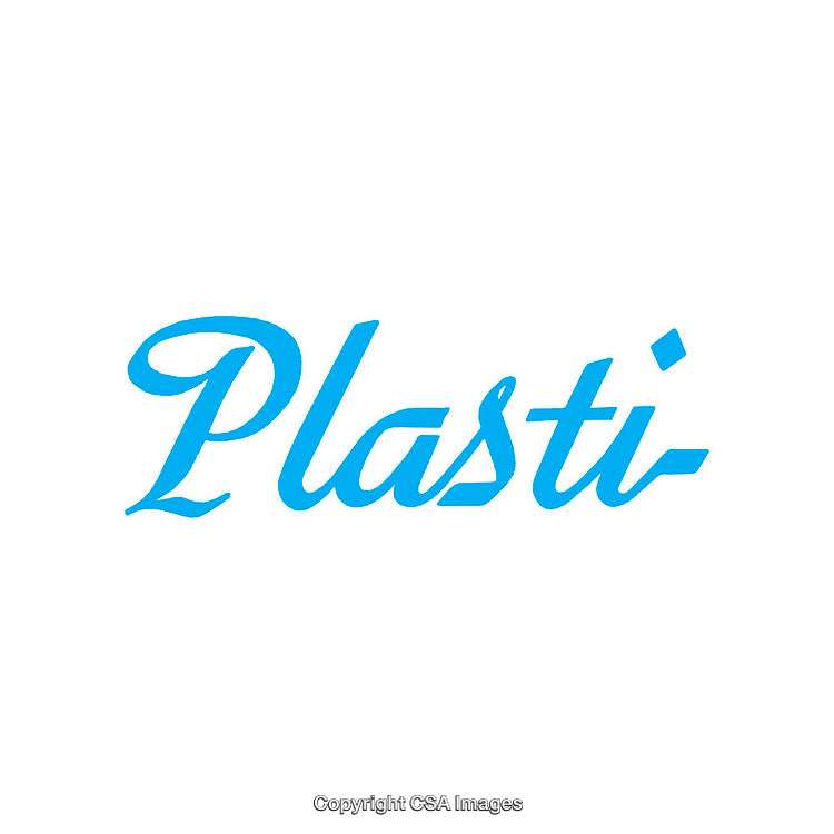 Blue Plasti Text Logo on a White Background in Minimalist Style