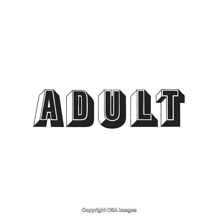Bold Artistic Representation of the Word 'Adult' in Stylish Typography