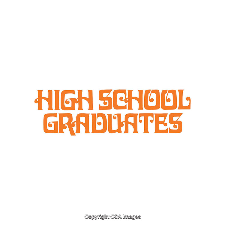 Bold Orange Text Displaying 'High School Graduates' on a White Background