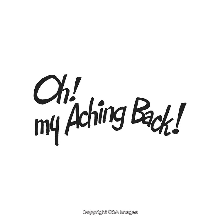 Handwritten Quote Emphasizing Back Pain in Artistic Font Style
