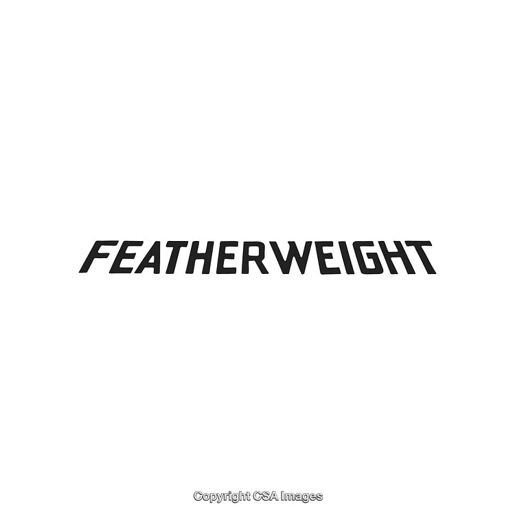 Black Featherweight Text on White Background with Minimalist Design