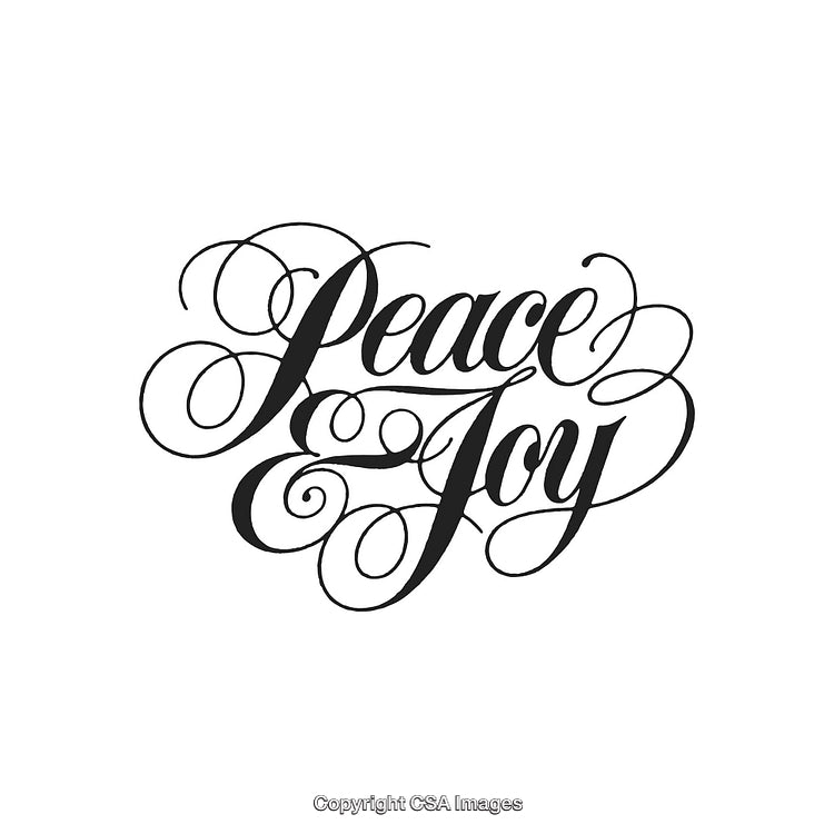 Elegant Calligraphic Typography Illustration Featuring Peaceful Expression of Joy and Serenity