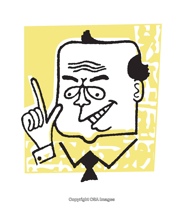 Whimsical and Quirky Cartoon Illustration of a Businessman