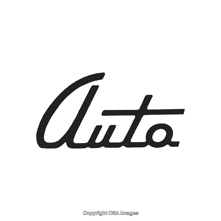 Stylized Auto Logo Featuring Minimalist Design in Black Font on White Background