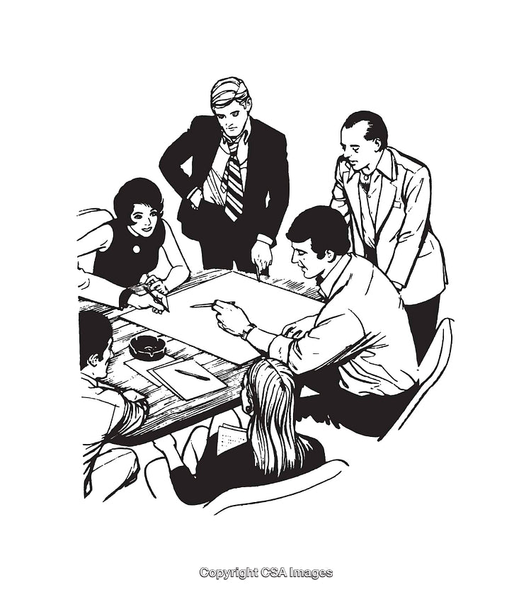 Colleagues Collaborating Around a Table During a Business Discussion Session