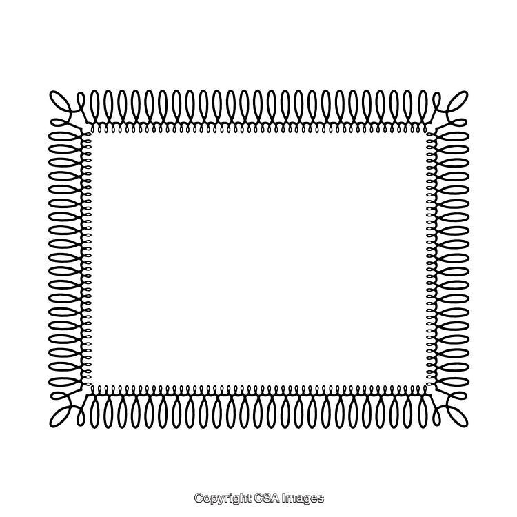 Black And White Decorative Looped Border In A Rectangular Frame Design