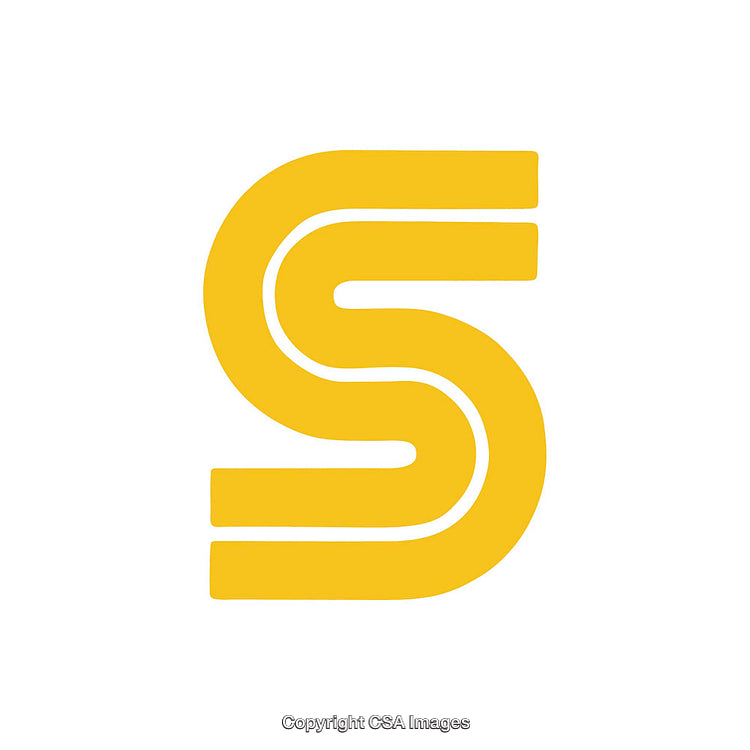 Stylized Yellow Letter S Icon on a Minimalistic White Background