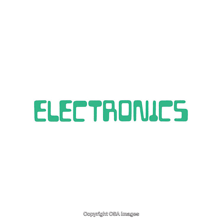 Green Text Depicting the Word Electronics in a Clean Typography Style