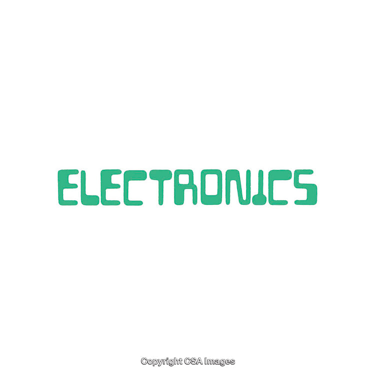 Green Text Depicting the Word Electronics in a Clean Typography Style