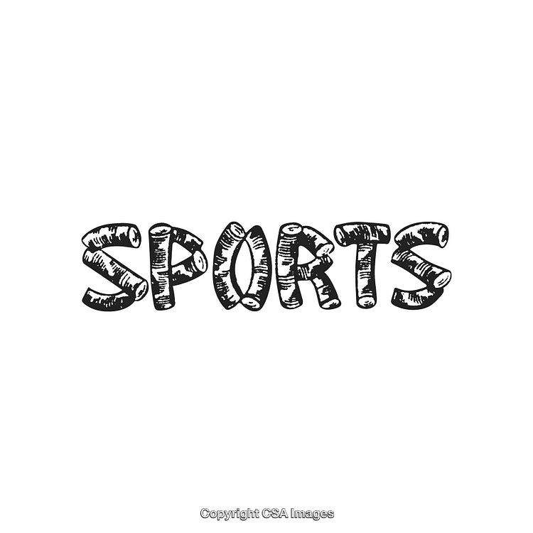 Illustration of the Word 'Sports' in a Playful Hand-Drawn Style