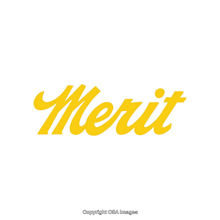 Yellow Merit Text on a Minimalist White Background Design