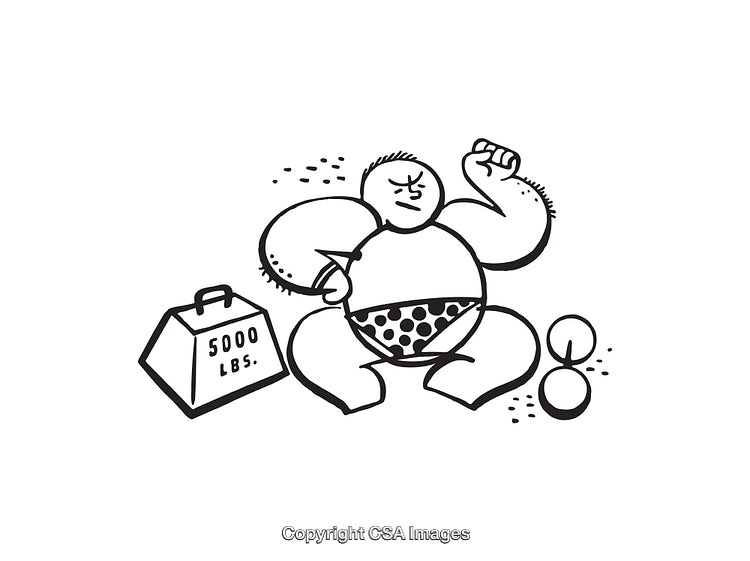 Humorous Line Art Character with Heavy Weight and Grit Expression