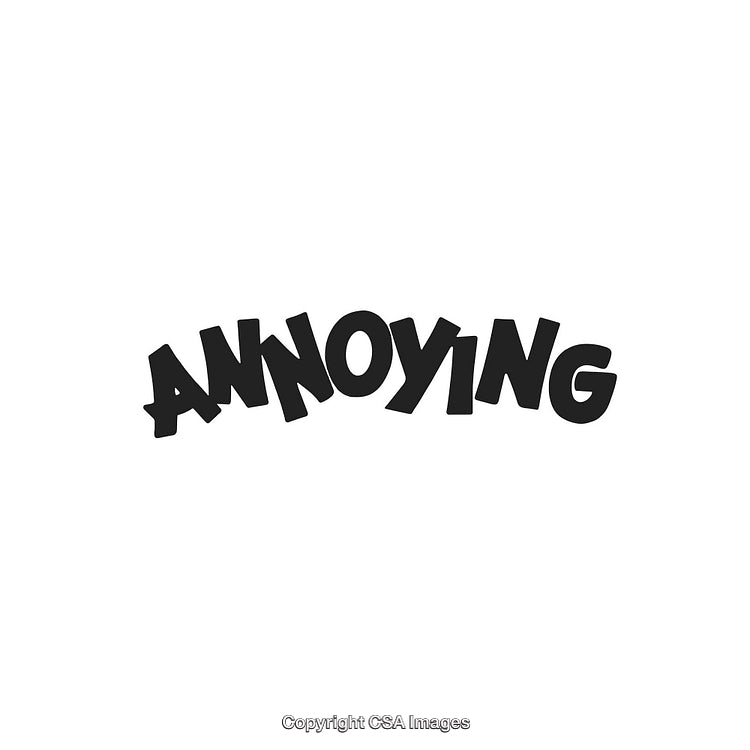 Stylized Black Text Depicting the Word 'Annoying' on a White Background