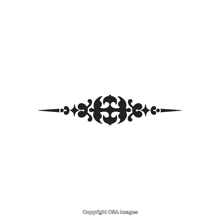 Elegant Black and White Ornamental Graphic with Symmetrical Design