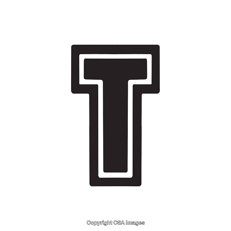 Bold Monochromatic Illustration of the Letter T in a Creative Style