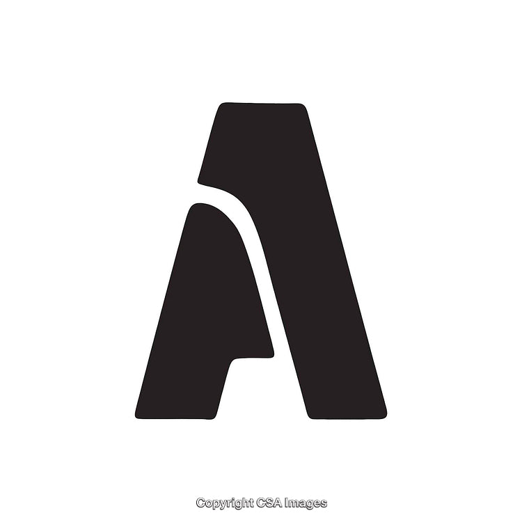 Stylized Black Letter A Design on White Background