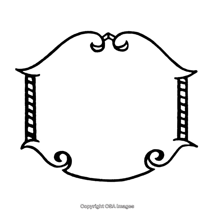 Elegant Black and White Vintage Border Design for Decoration
