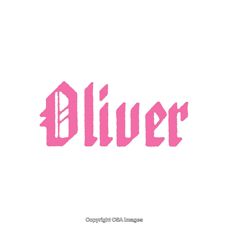 Pink Old English Font Design on White Background