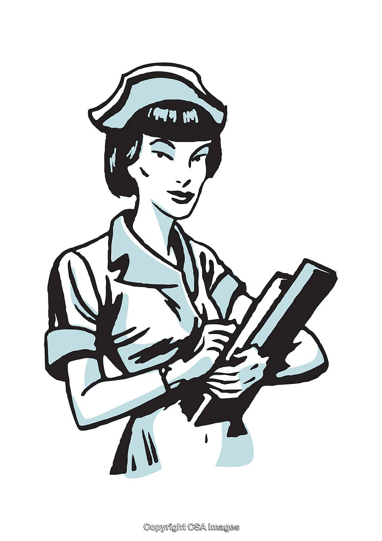 Retro-Style Illustration of a Woman Holding Books