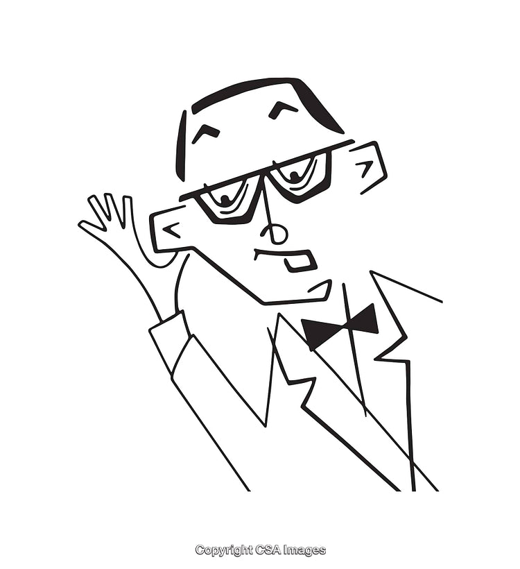 Minimalist Line Art Illustration of a Stylish Businessman