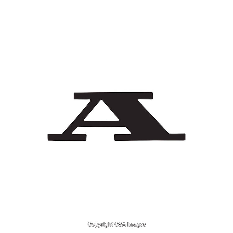 Minimalist Black Serif Letter A Symbol on White Background
