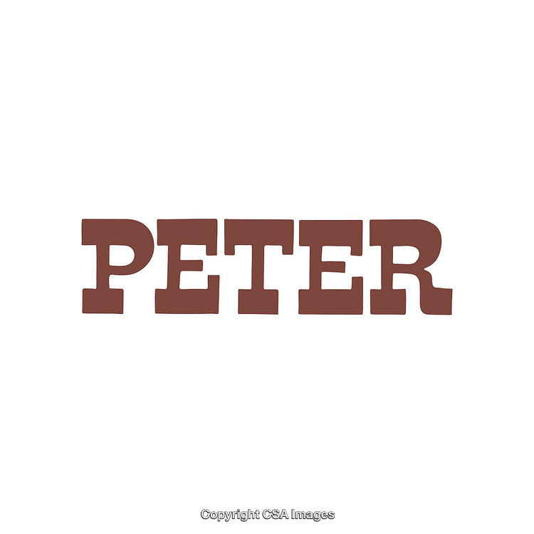 Stylized Brown Text Art Featuring the Name Peter on White Background
