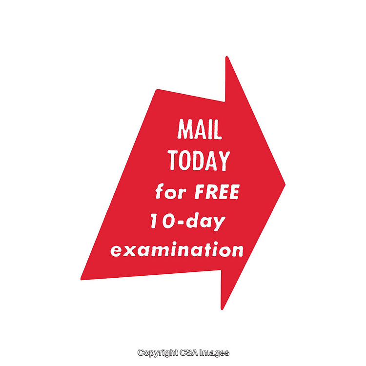 Red Arrow Shaped Advertisement with Promotional Message for Free Examination
