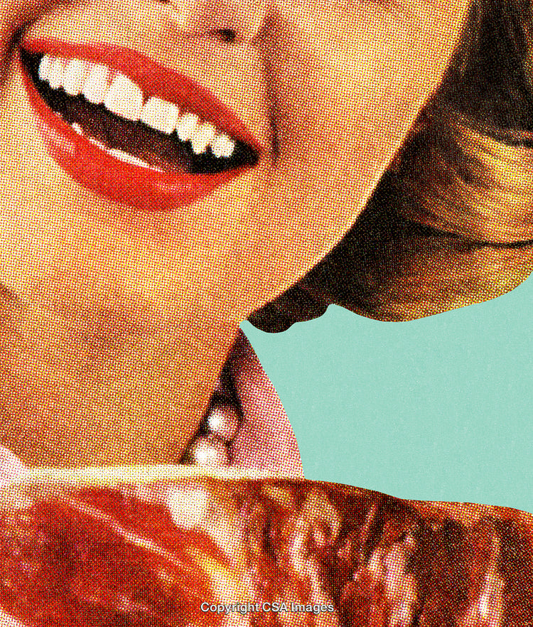 Retro Collage of Smiling Woman and Vibrant Colors