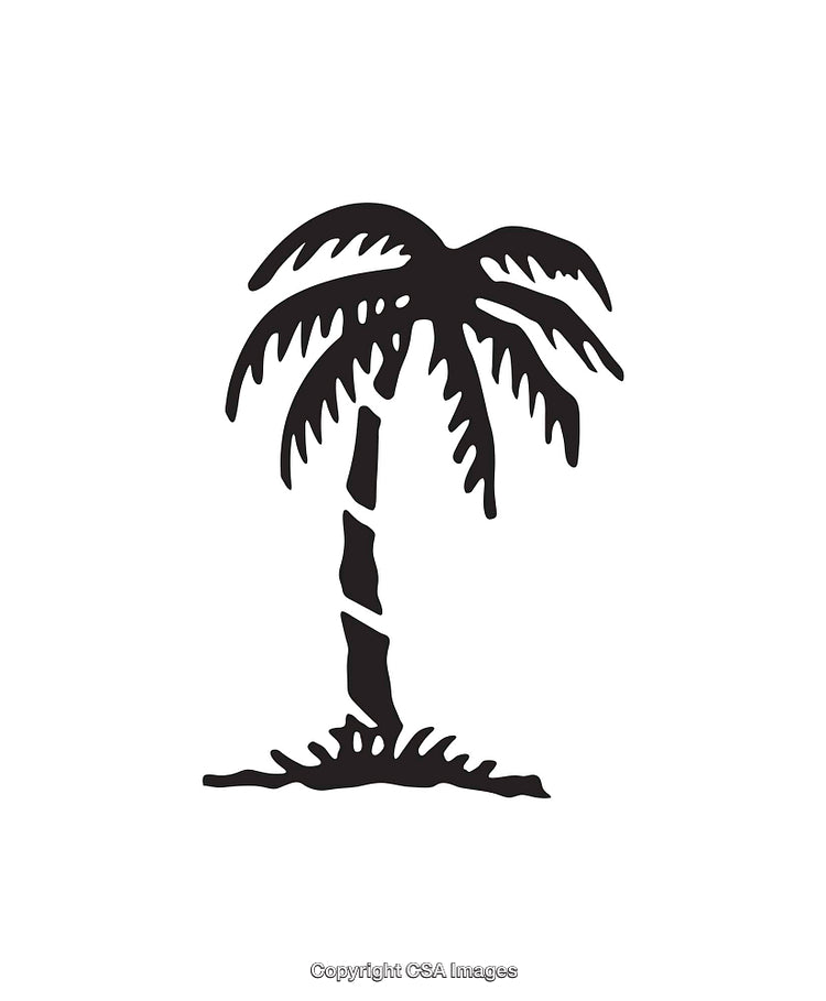 Silhouette of a Palm Tree Illustrating Tropical Themes and Simplicity